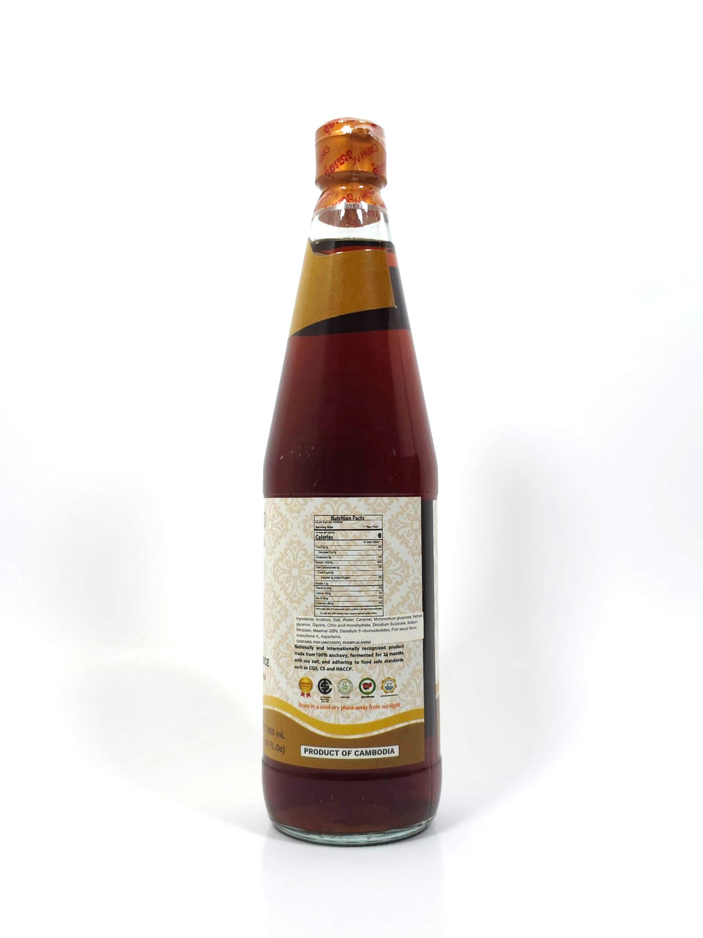 Three Golden Fish Brand – Kampot Premium Fish Sauce – 650ml (21.97oz)