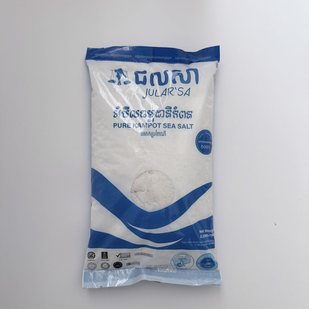 JULAR’SA Pure Kampot Sea Salt - Fine Texture - 1kg (2.20lb)