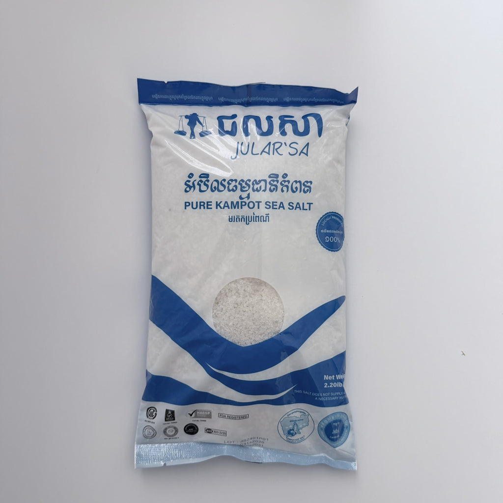 JULAR'SA Pure Kampot Sea Salt - Coarse Texture - 1kg (2.20lb)